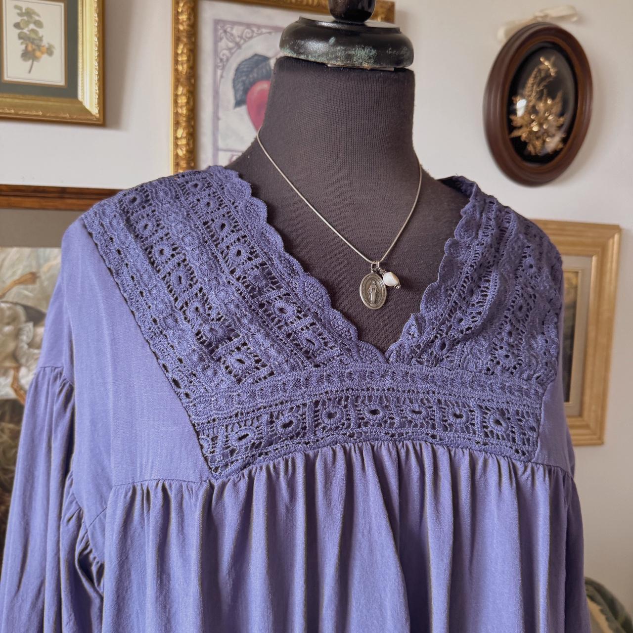 Lilac boho lace blouse (M)