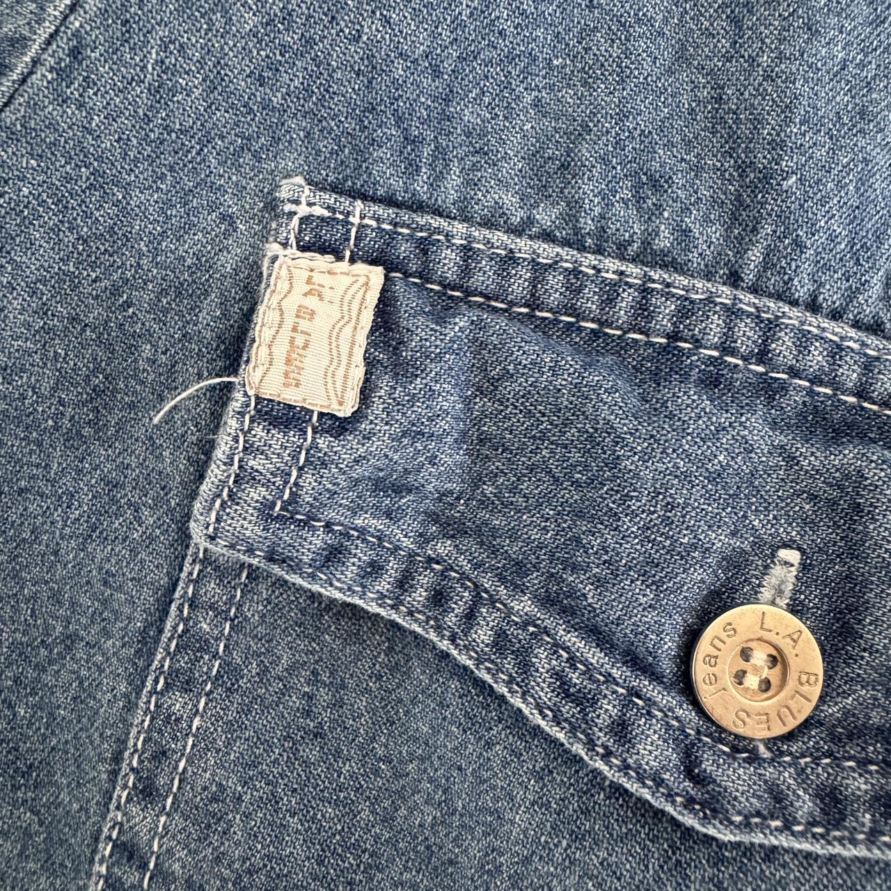 Denim button up short sleeve (M)