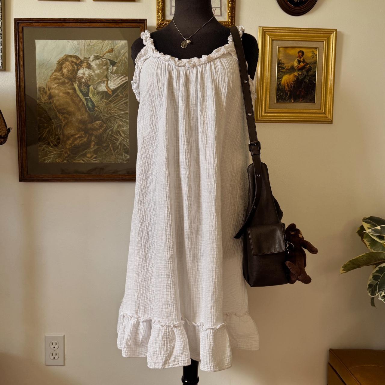 White cotton gauze dress (M)