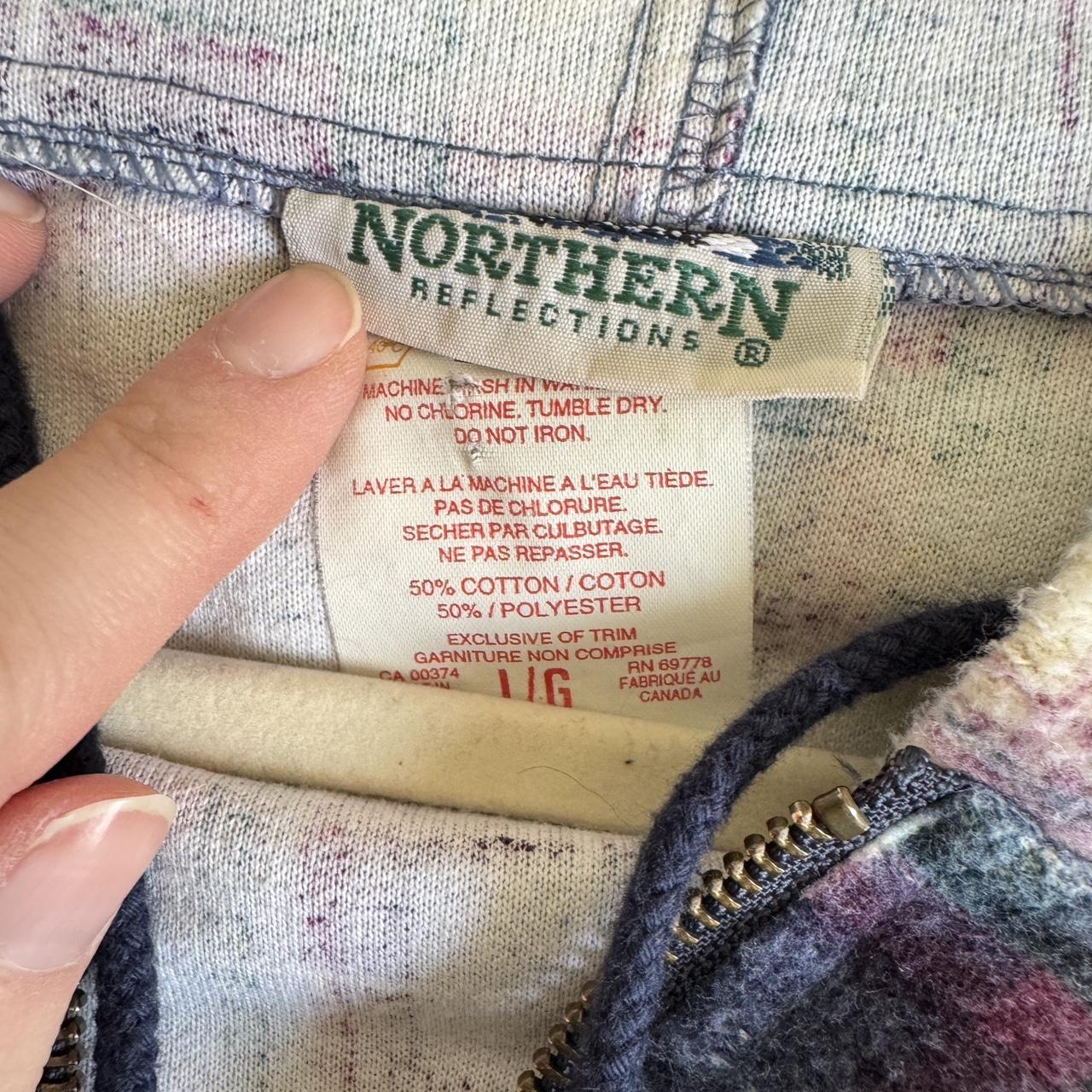 Navy cabincore flannel hoodie (L)