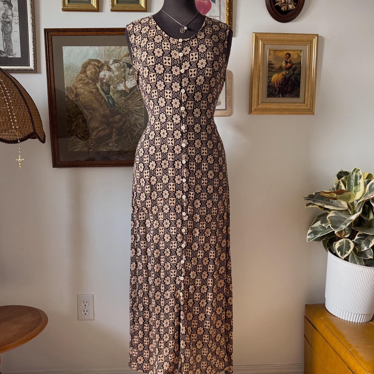 90s boho cafe maxi dress (M)
