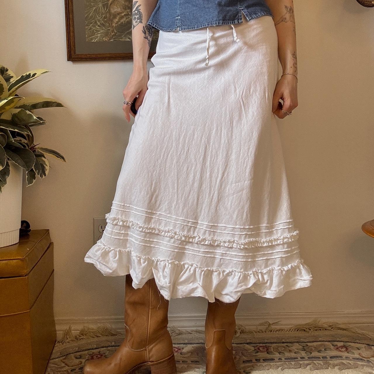 White linen maxi skirt (XS/S)