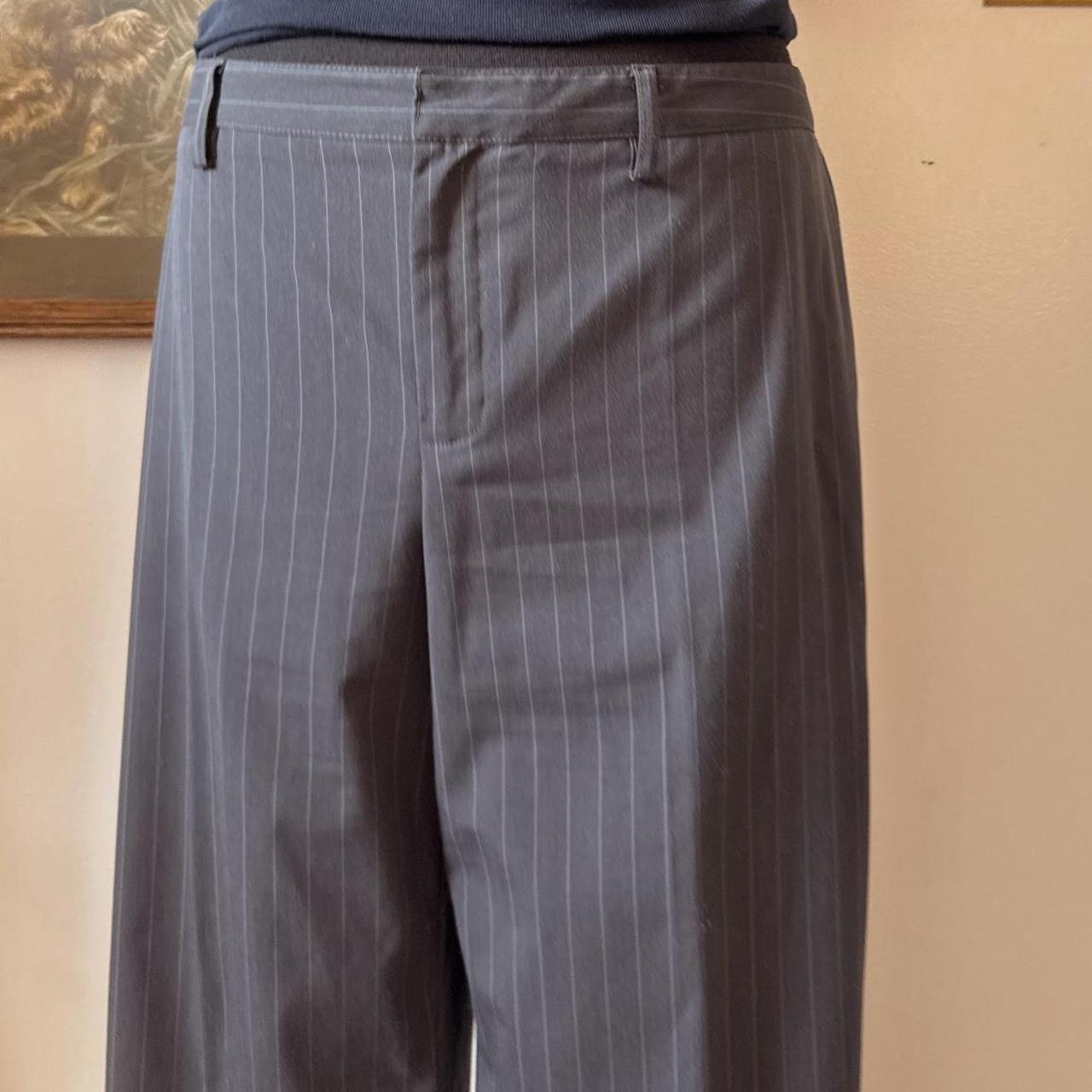 Grey pinstripe trousers (L)