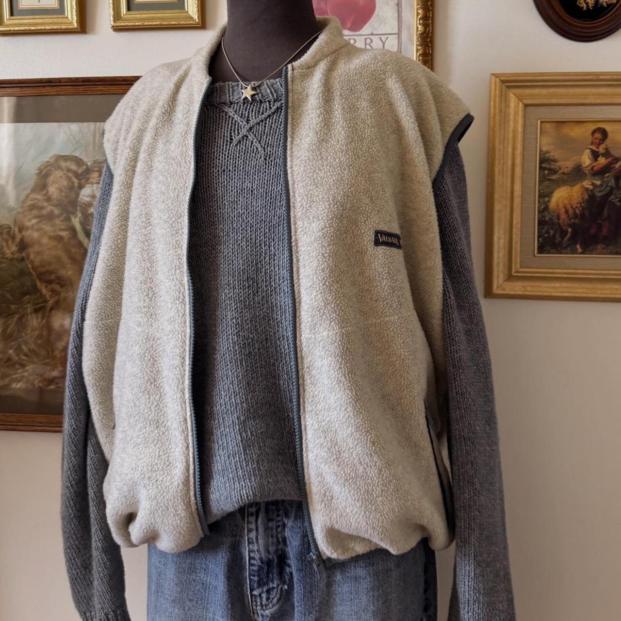 90s cream fleece vest (L)