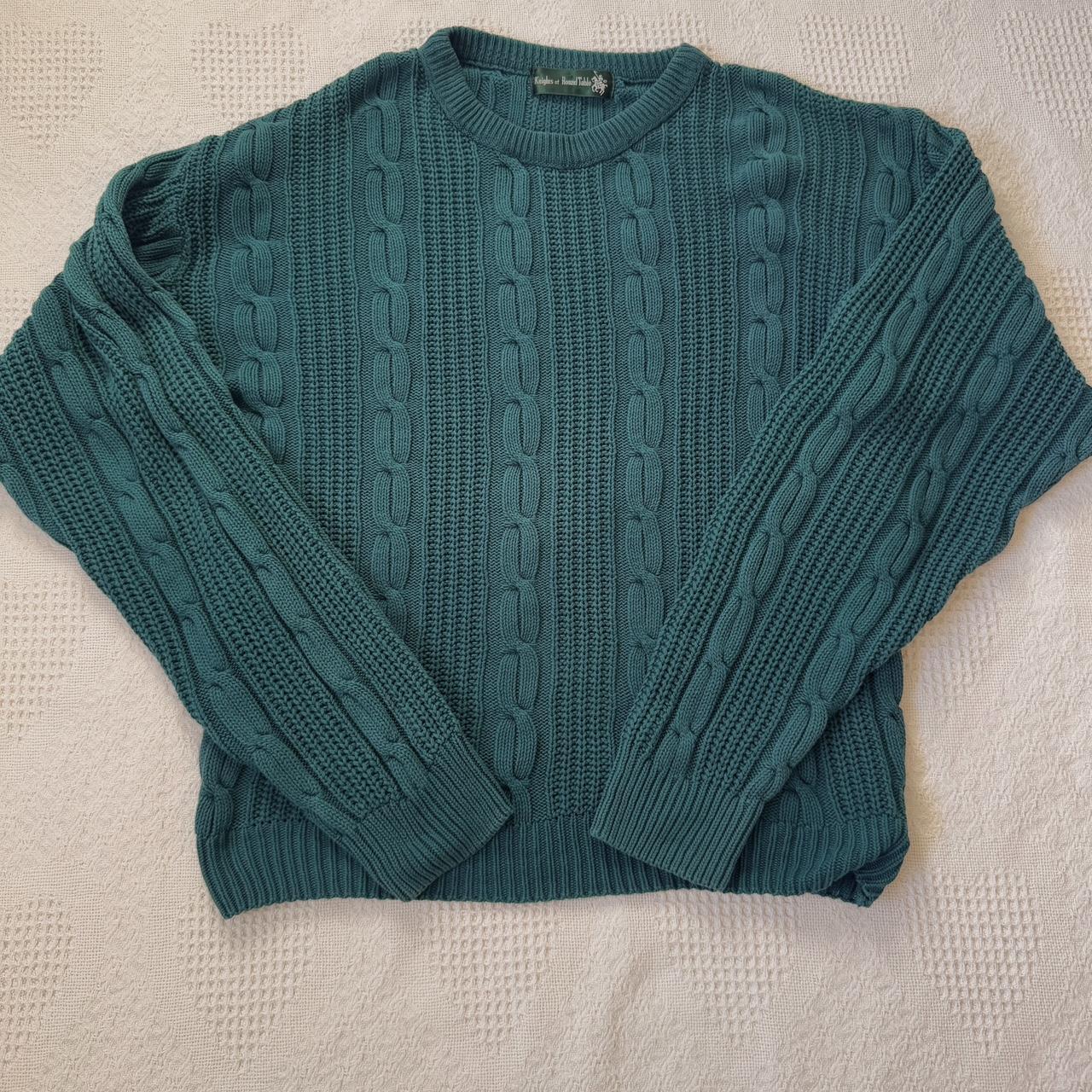 Green oversized cable knit (XL)