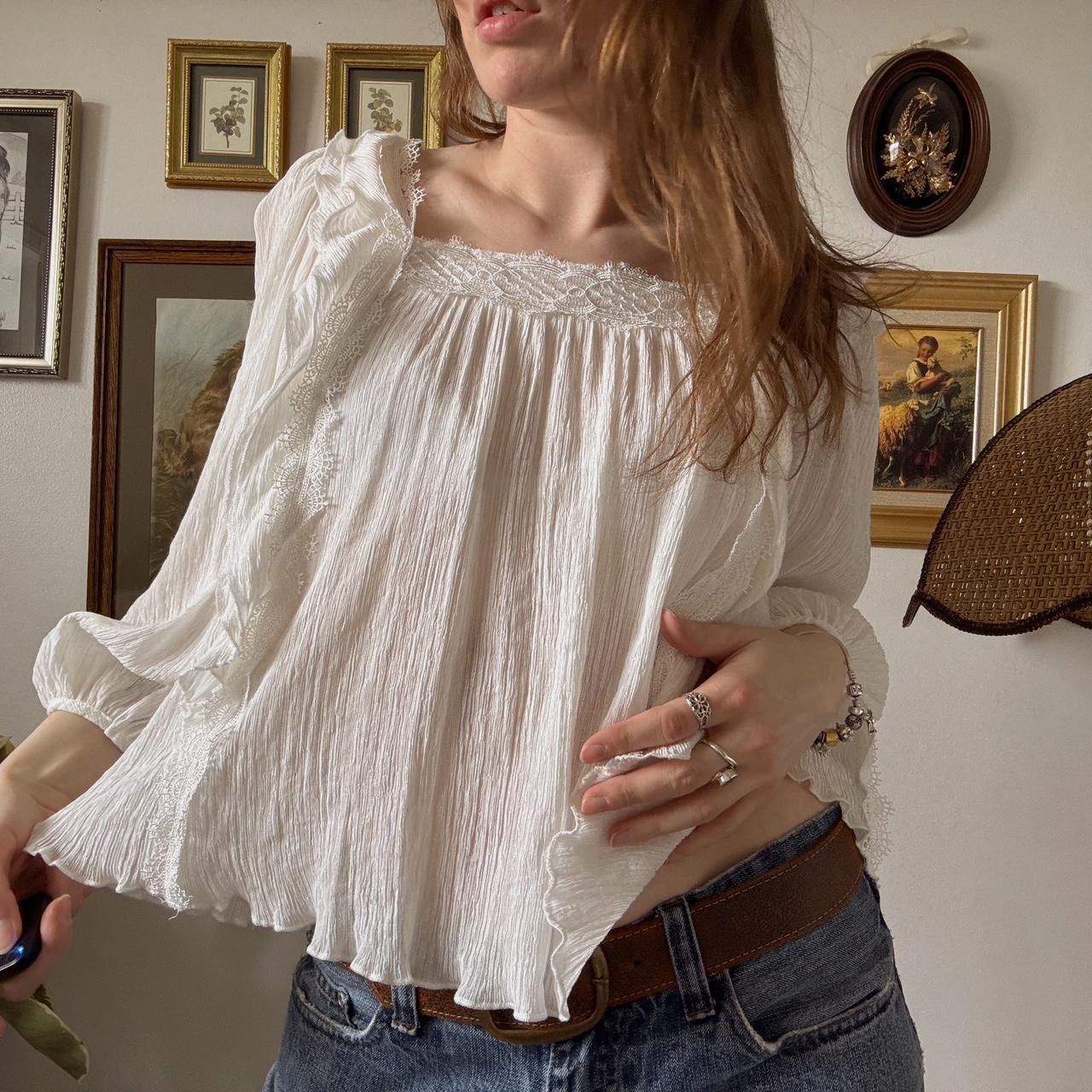 White lace babydoll blouse (S)