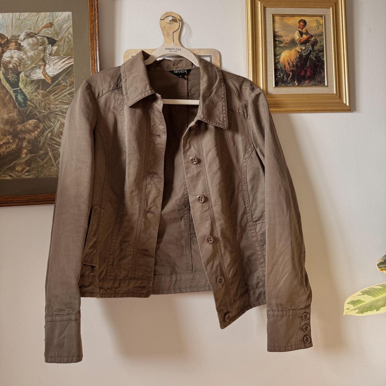 Brown linen blend jacket (M)
