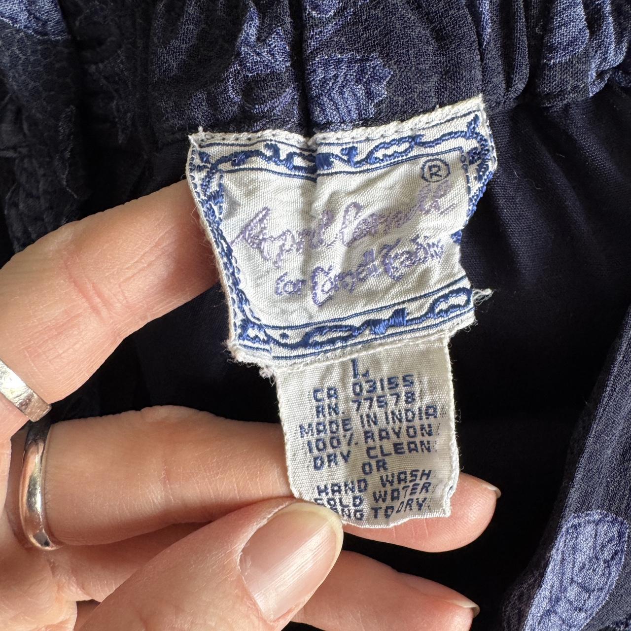 Vintage navy whimsical maxi skirt (L)