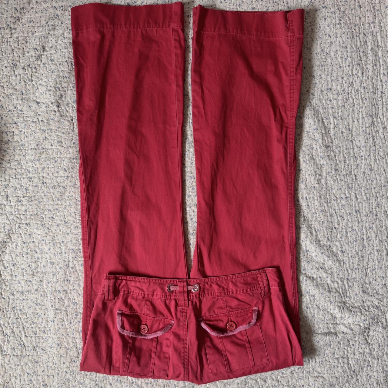 Soft red flare cotton pants (S)