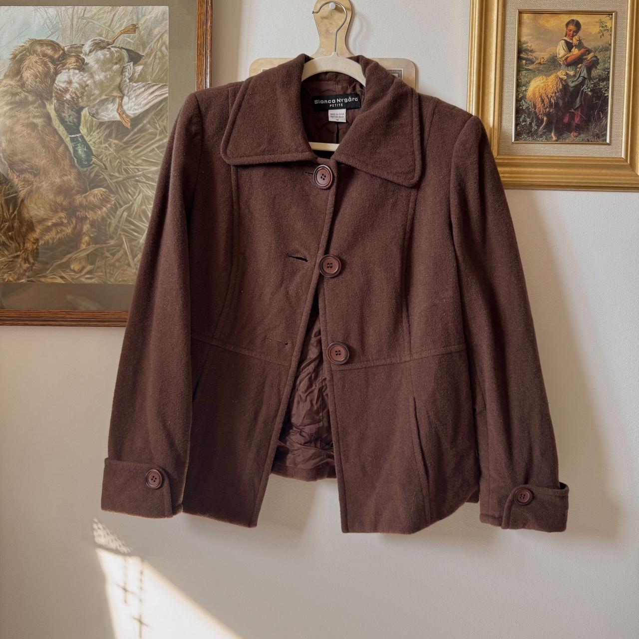 Brown wool pea coat (M)