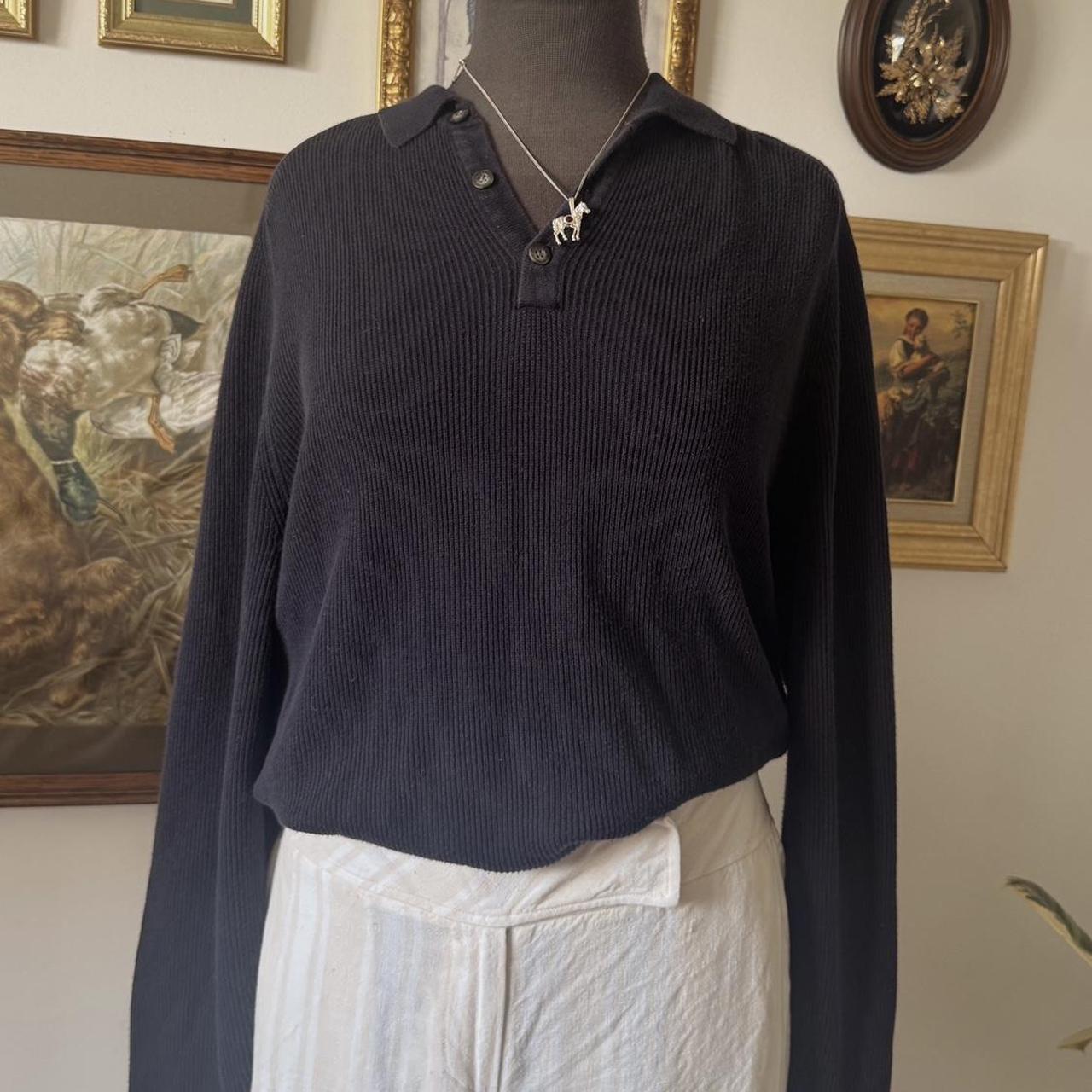 Navy ribbed cotton sweater (L)