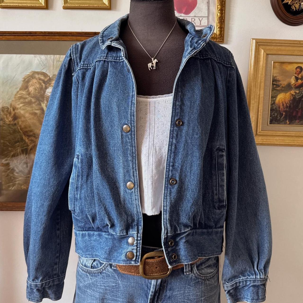Vintage denim bomber jacket (M)