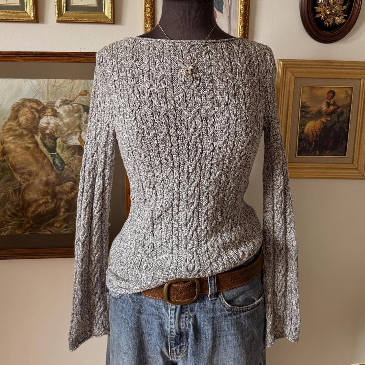 Grey cotton boatneck sweater (M)