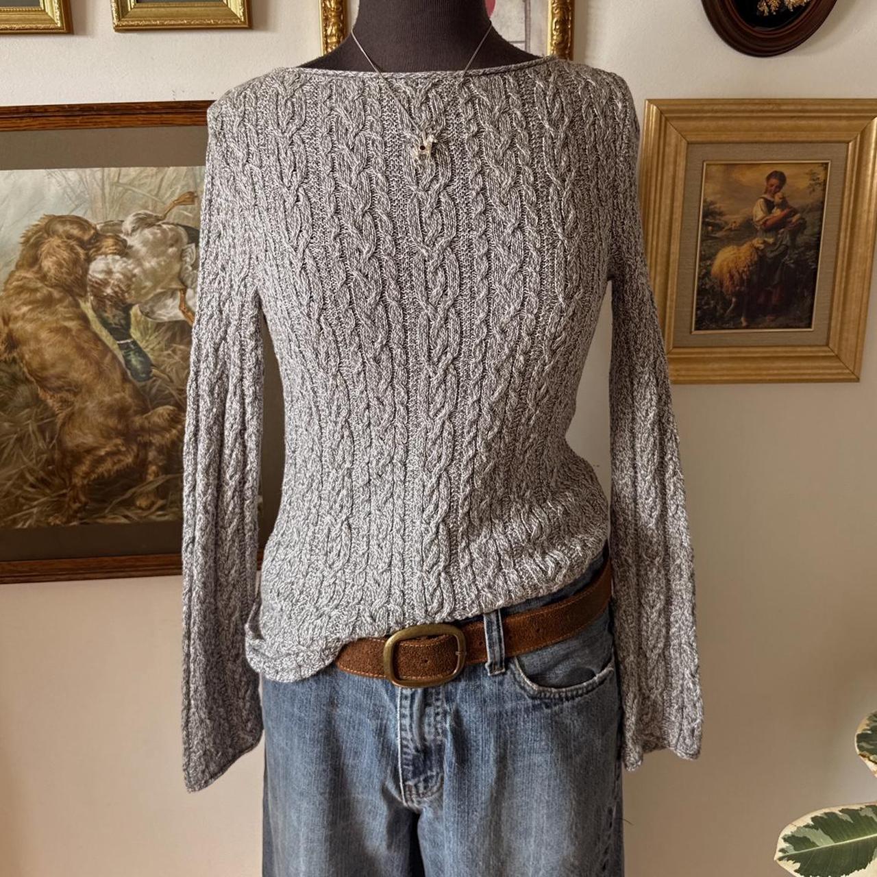 Grey cotton boatneck sweater (M)
