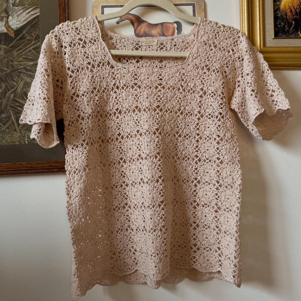 Cream crochet fairy top (M)