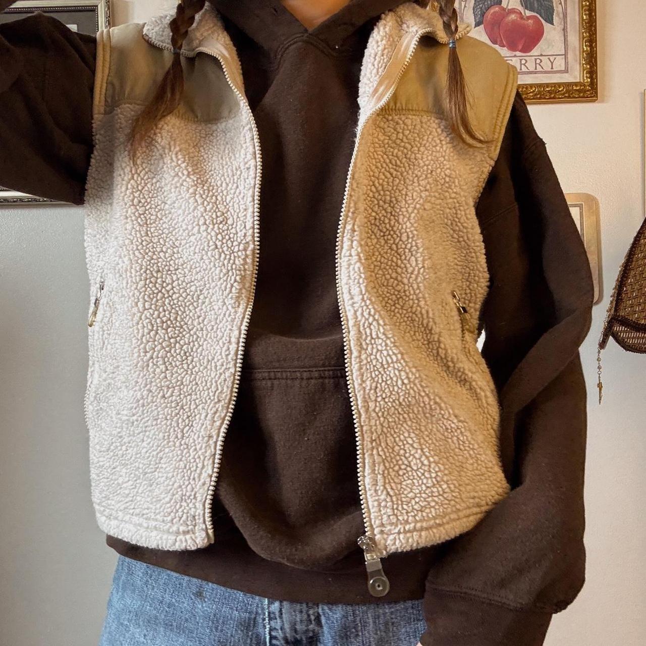 90s cream fleece vest (S)