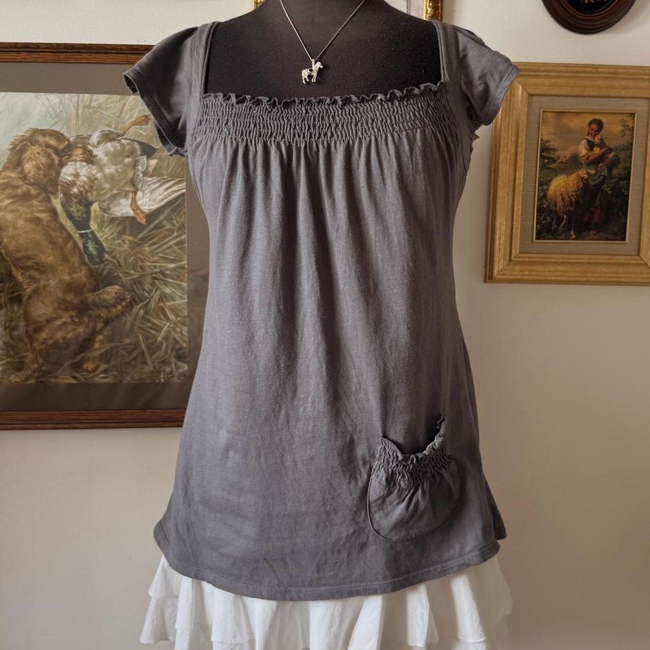 Y2K grey babydoll top (M)