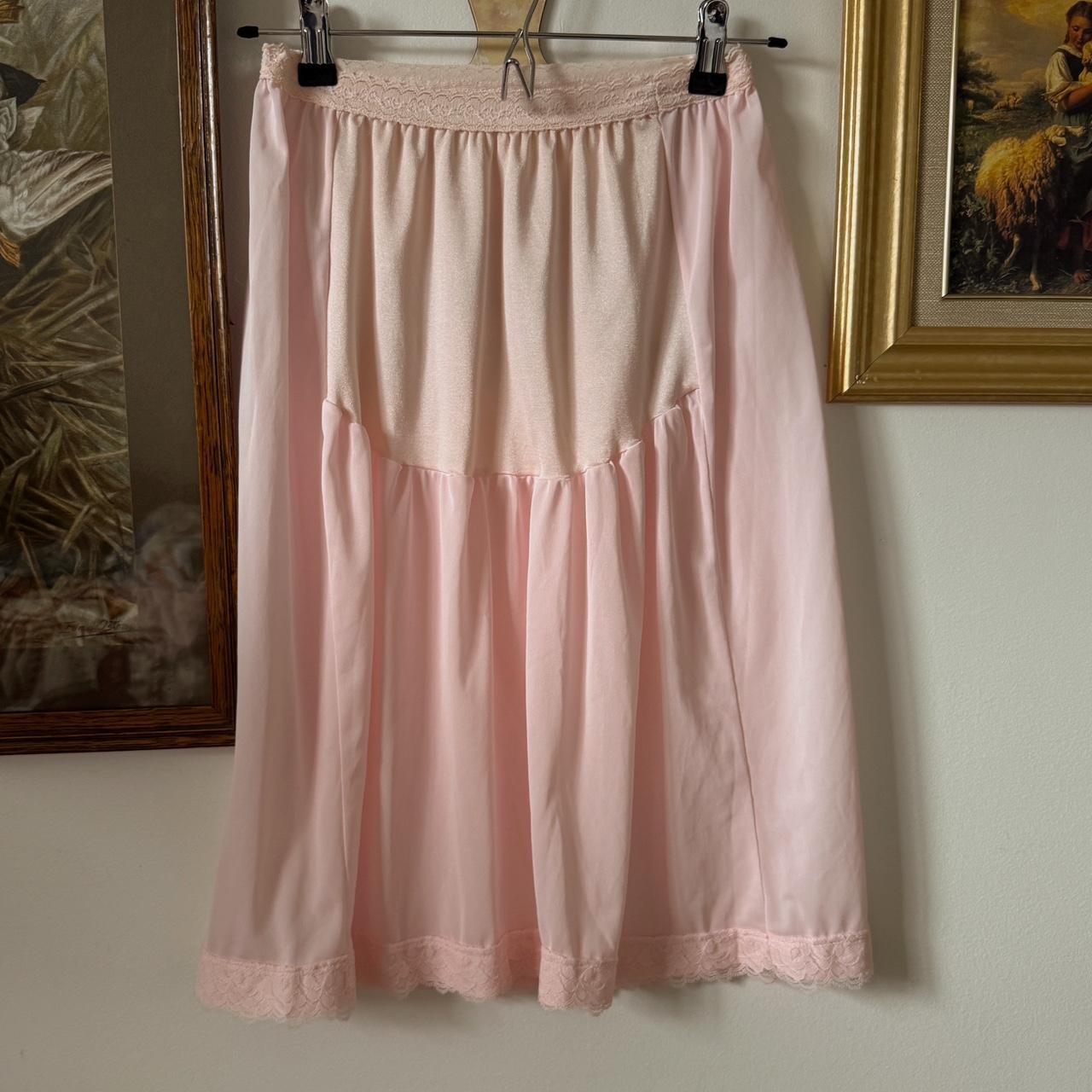 Pink lace slip skirt (S)