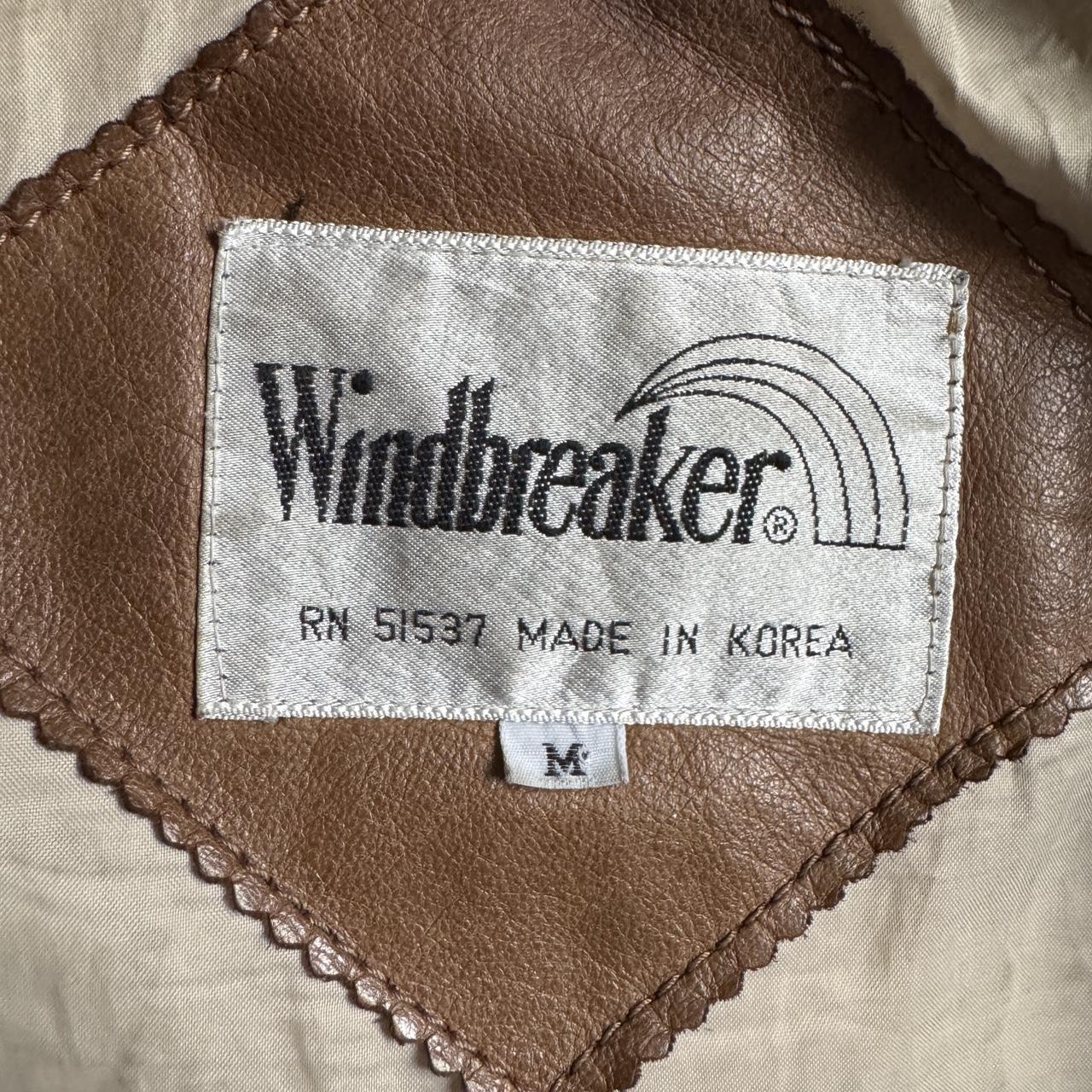 Brown leather bomber jacket (M)