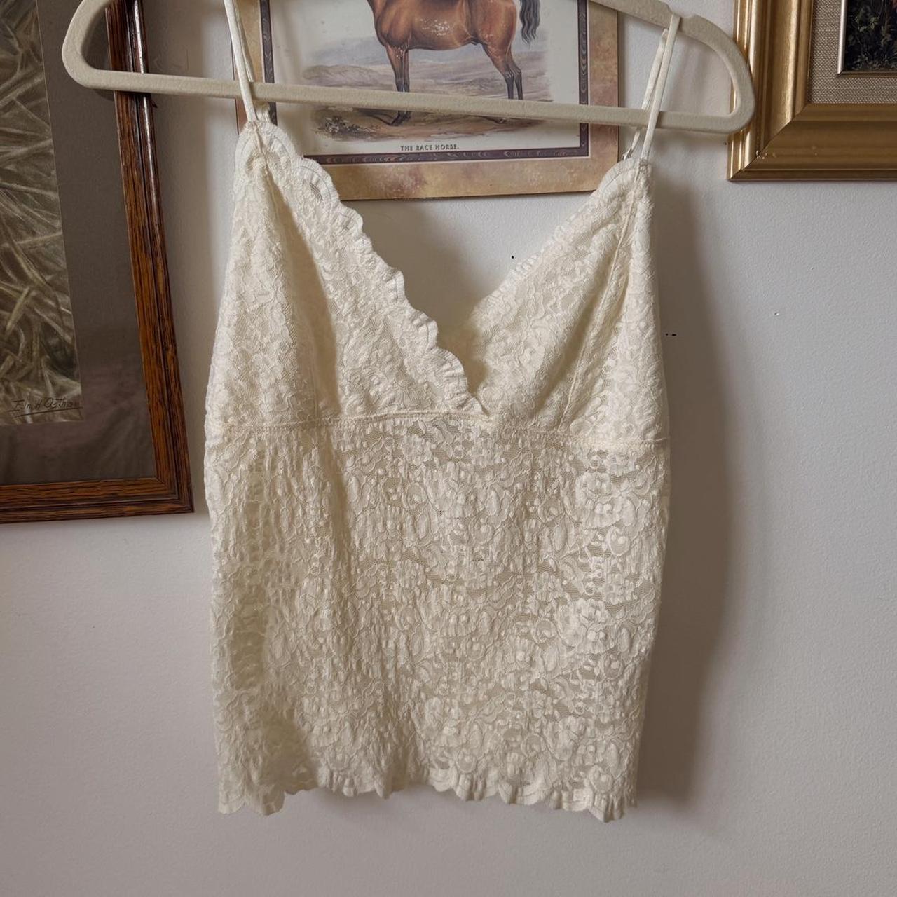 Cream lace cami top (L)