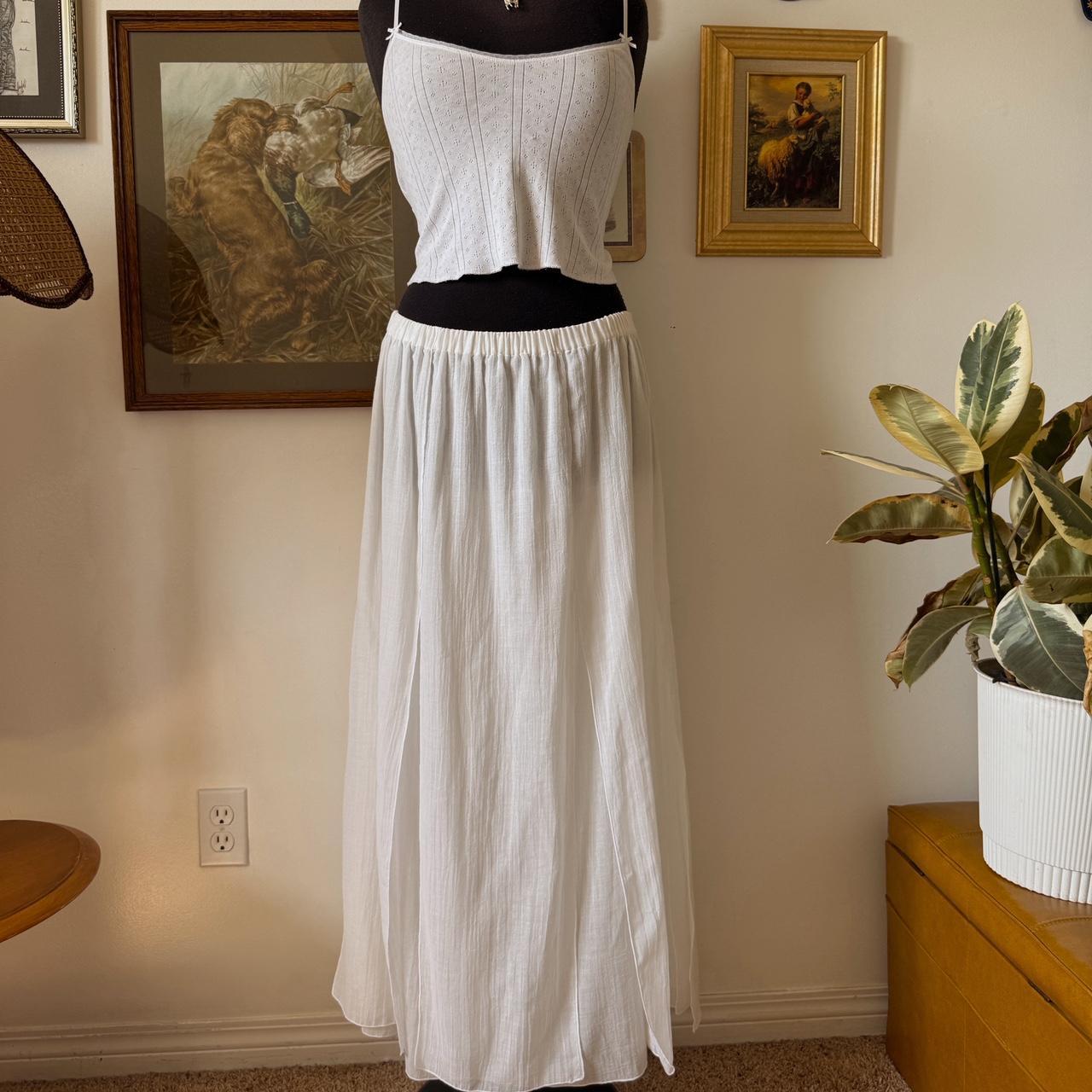 White ethereal maxi skirt (M)
