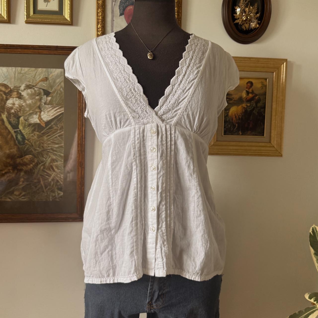 White babydoll cotton top (M)