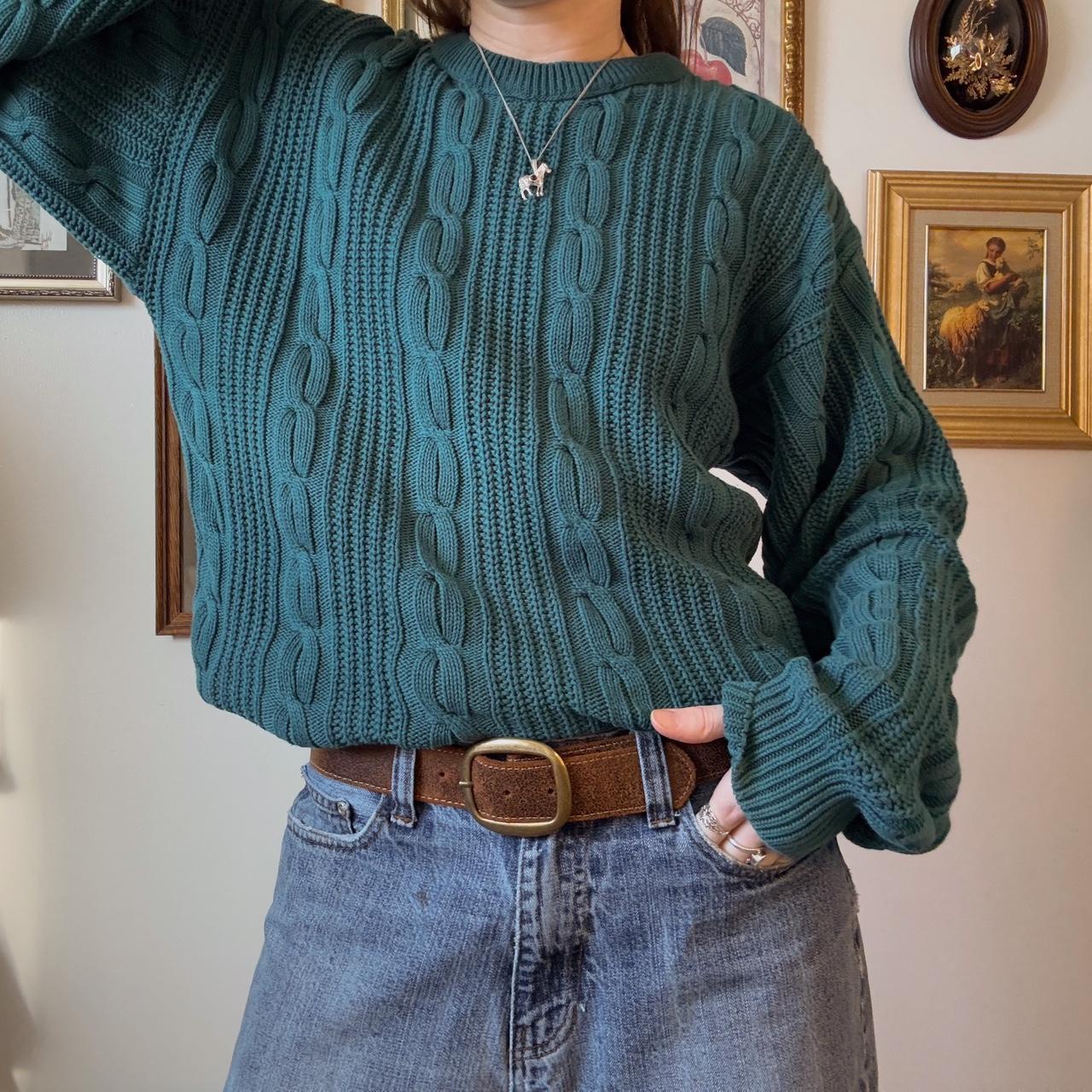 Green oversized cable knit (XL)