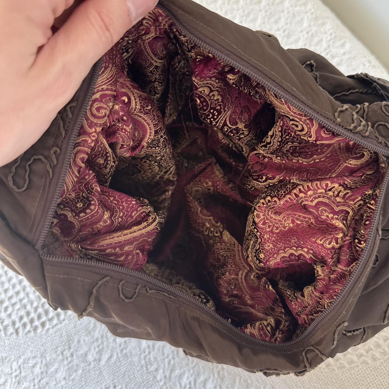 Whimsical floral embroidered slouch bag