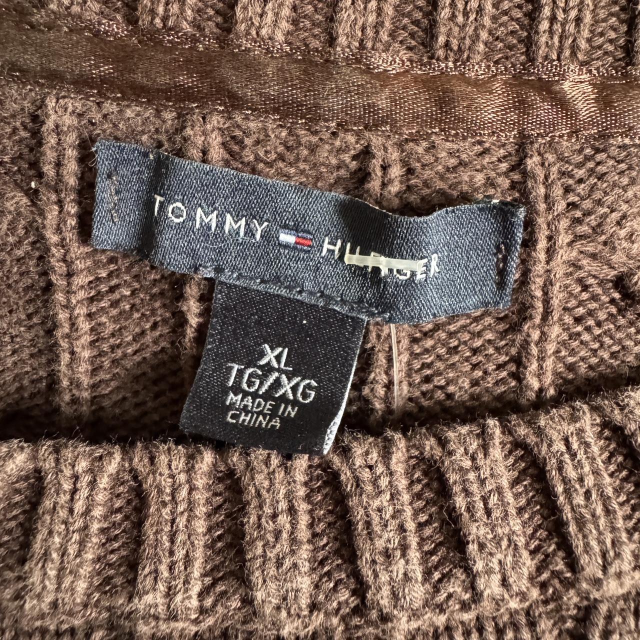 Brown cotton cable knit sweater (M)