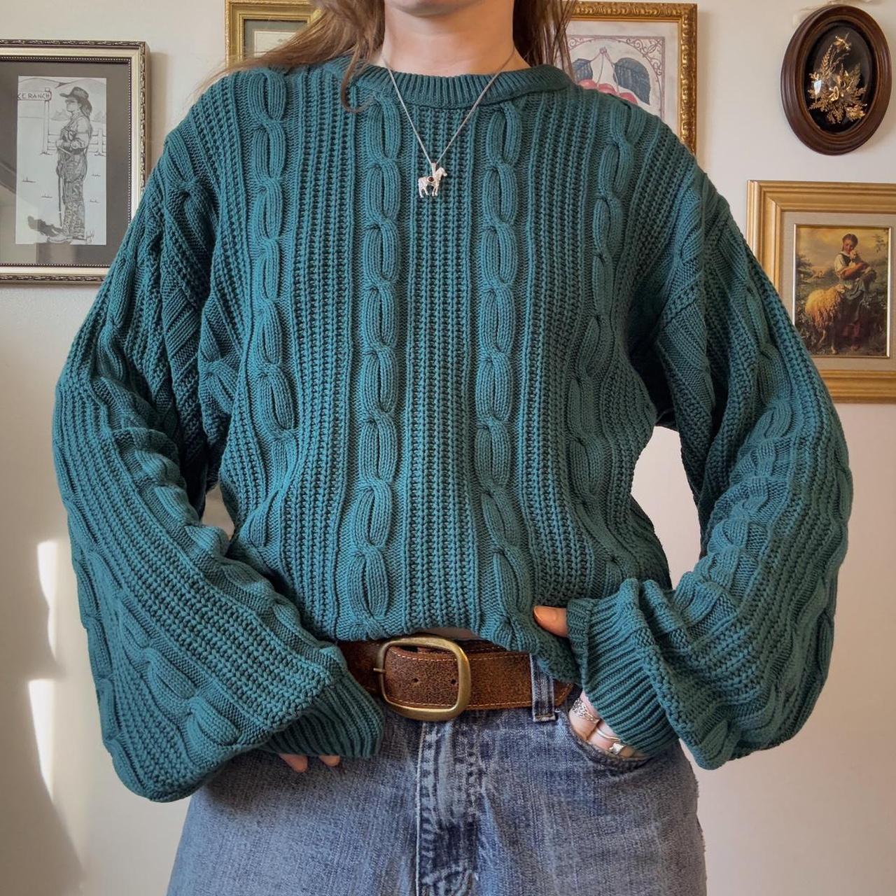 Green oversized cable knit (XL)