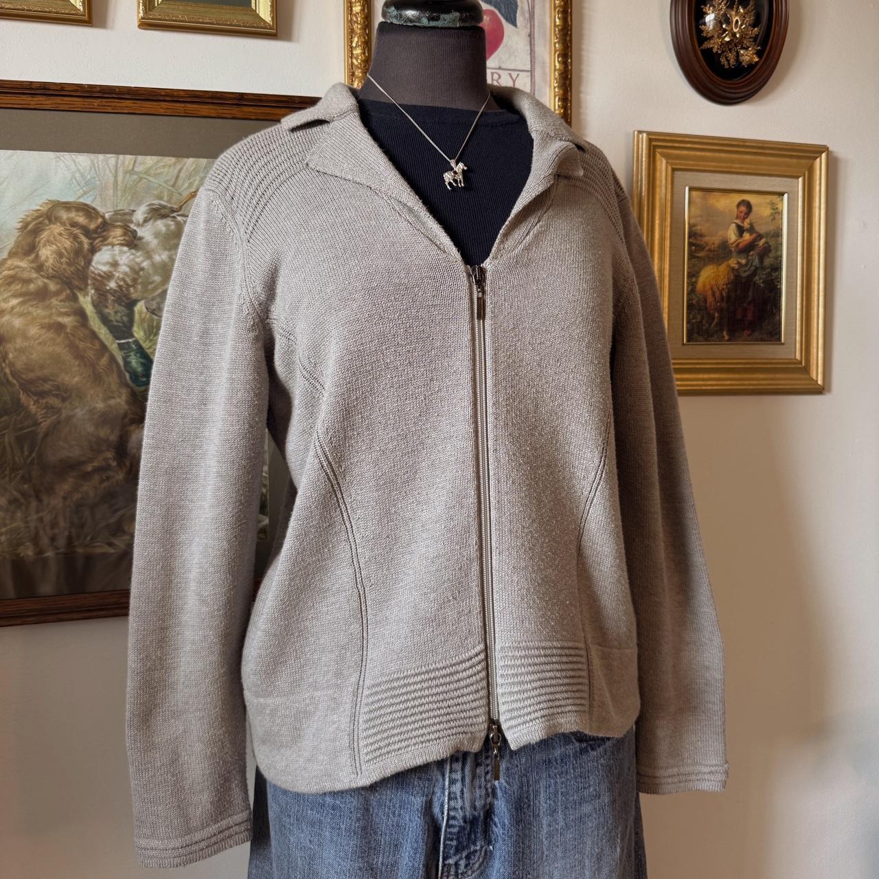Grey double zip slouchy knit (M)