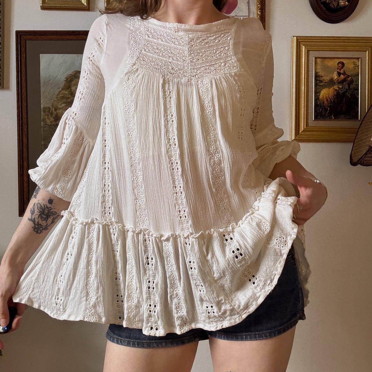 Boho lace tunic top (S)