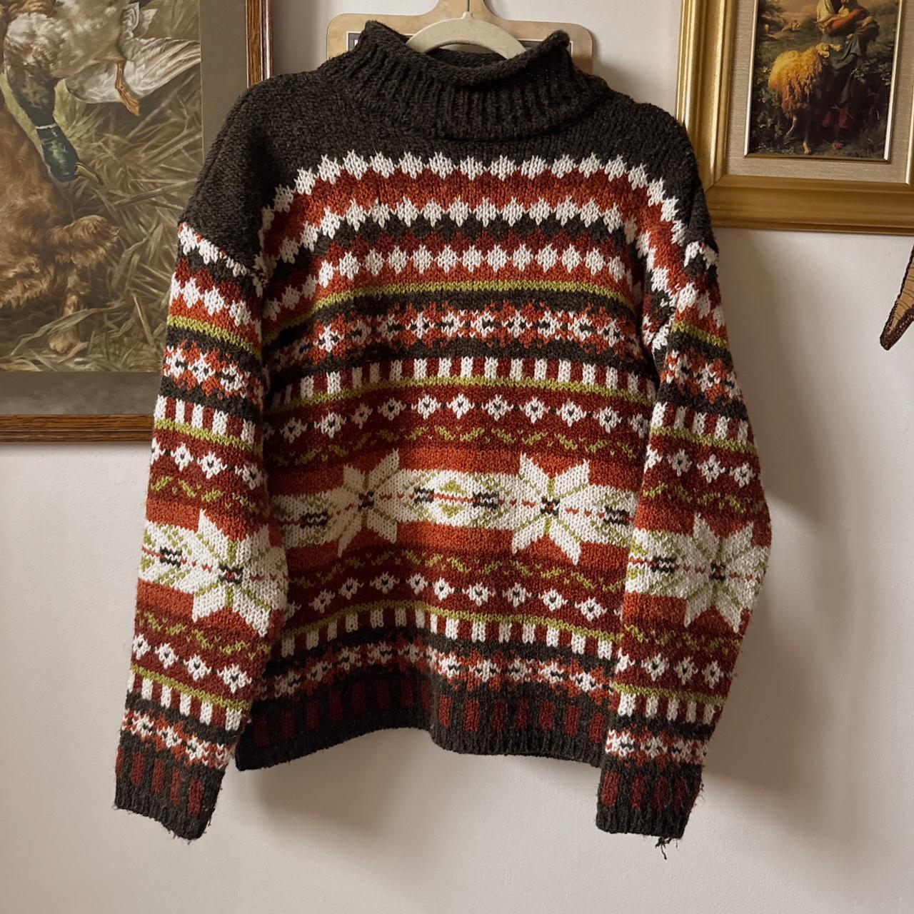 Cozy fireside winter knit sweater (M)