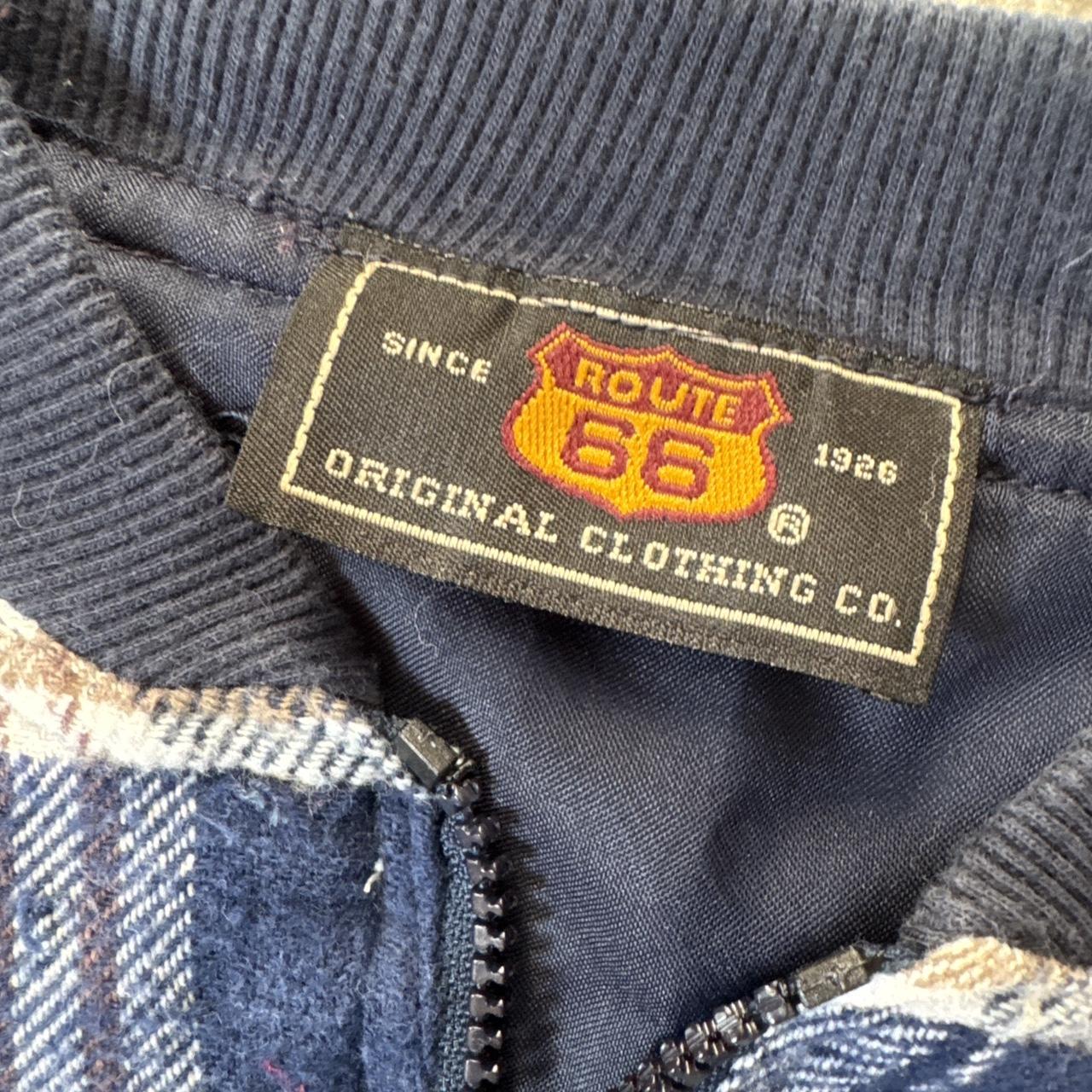 Blue plaid flannel bomber jacket (L)