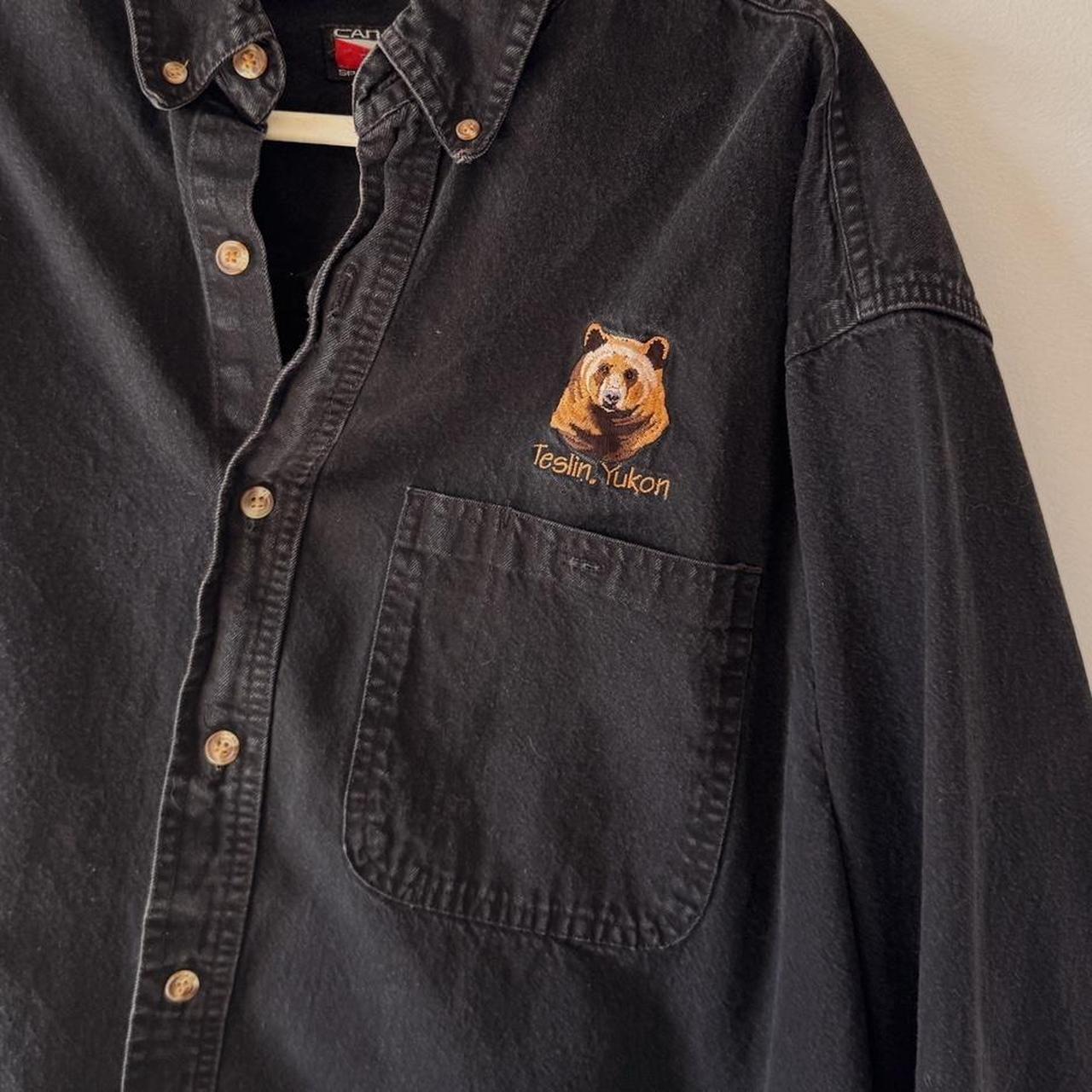 Black vintage 90s button-up shirt (L)