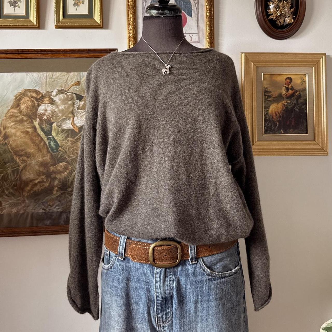 Slouchy boatneck cashmere sweater (S)