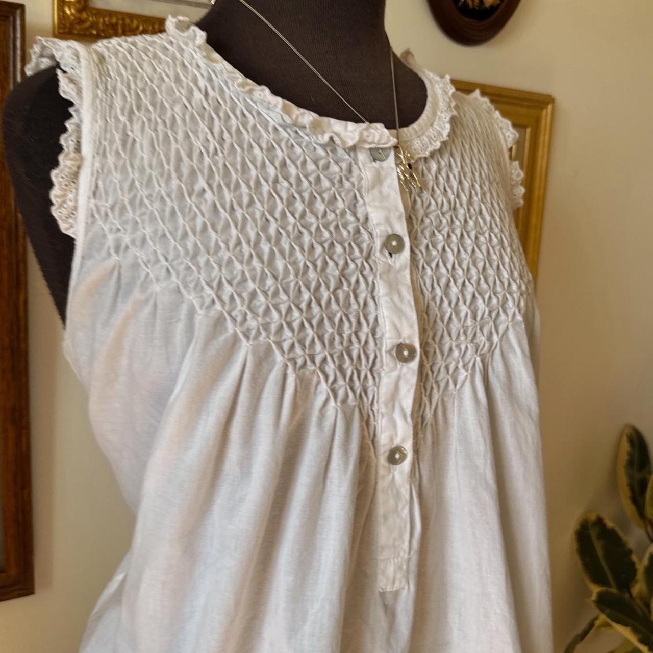 White Victoriana babydoll cotton top (S)