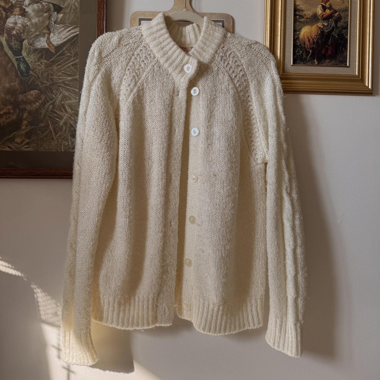 Cream knit slouchy cardigan (S)
