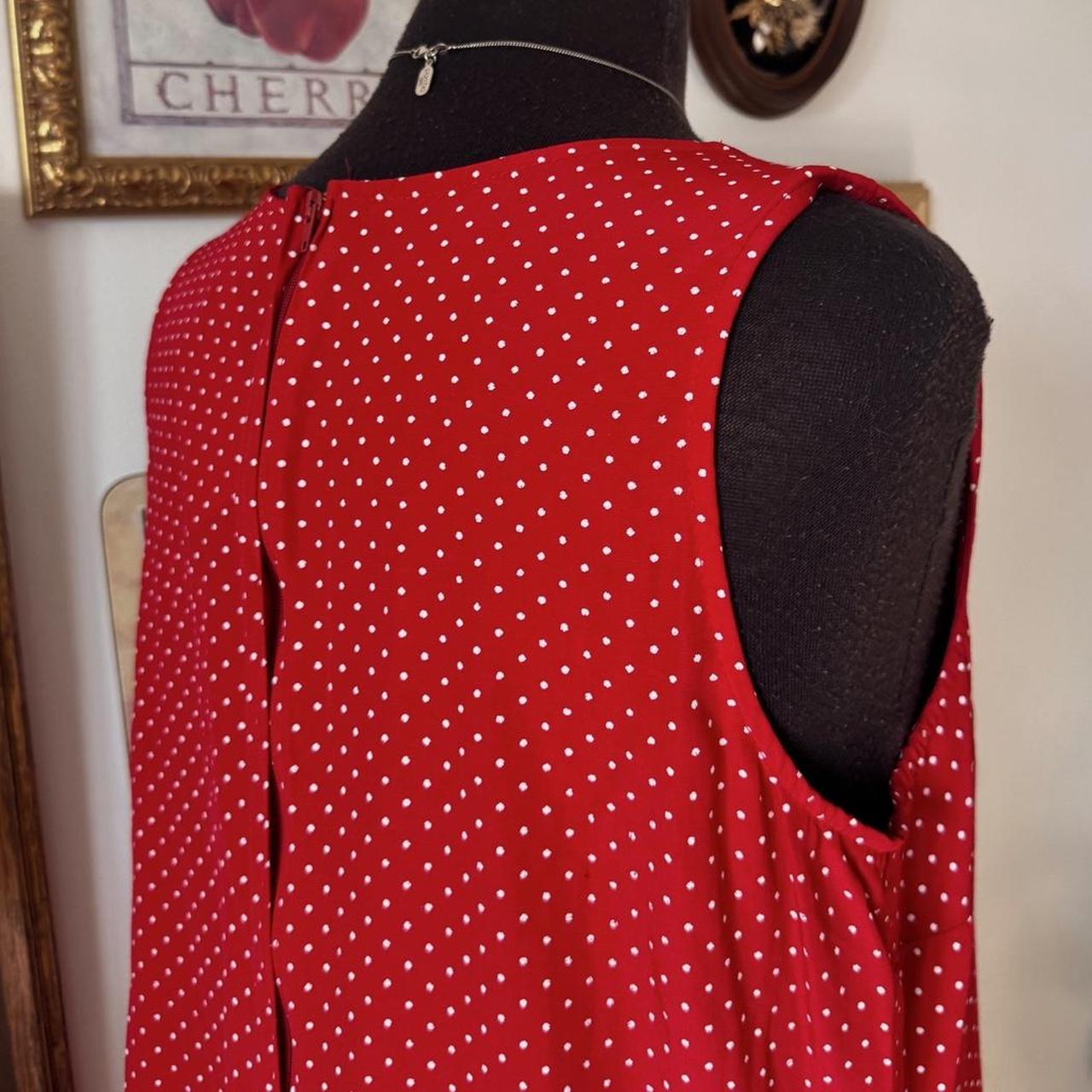 Red polka dot maxi dress (L)