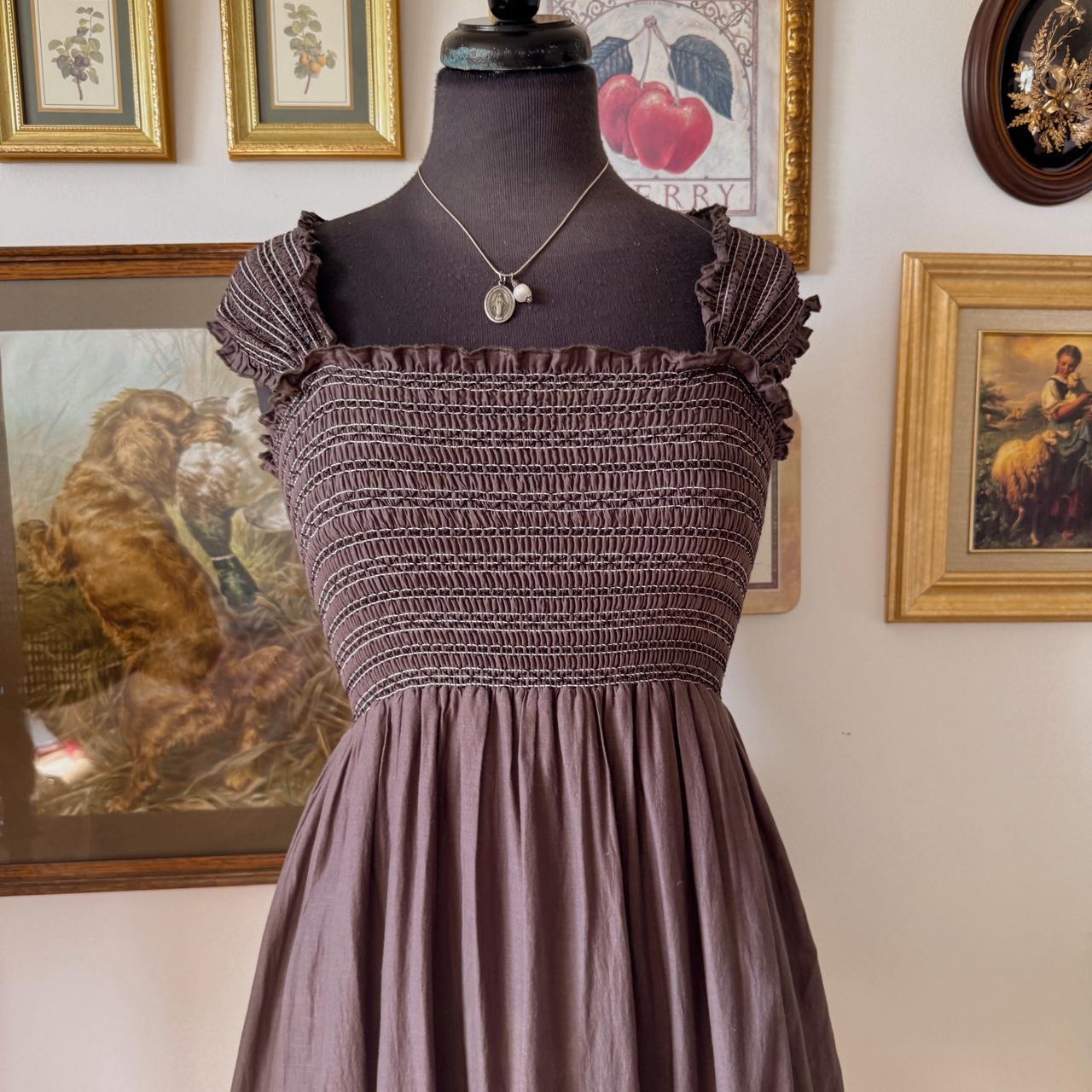 Earthy ruffle boho dress (S)