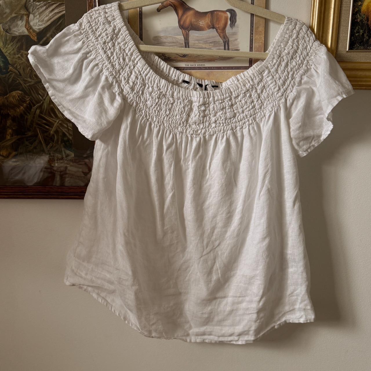 White linen boho top (M)