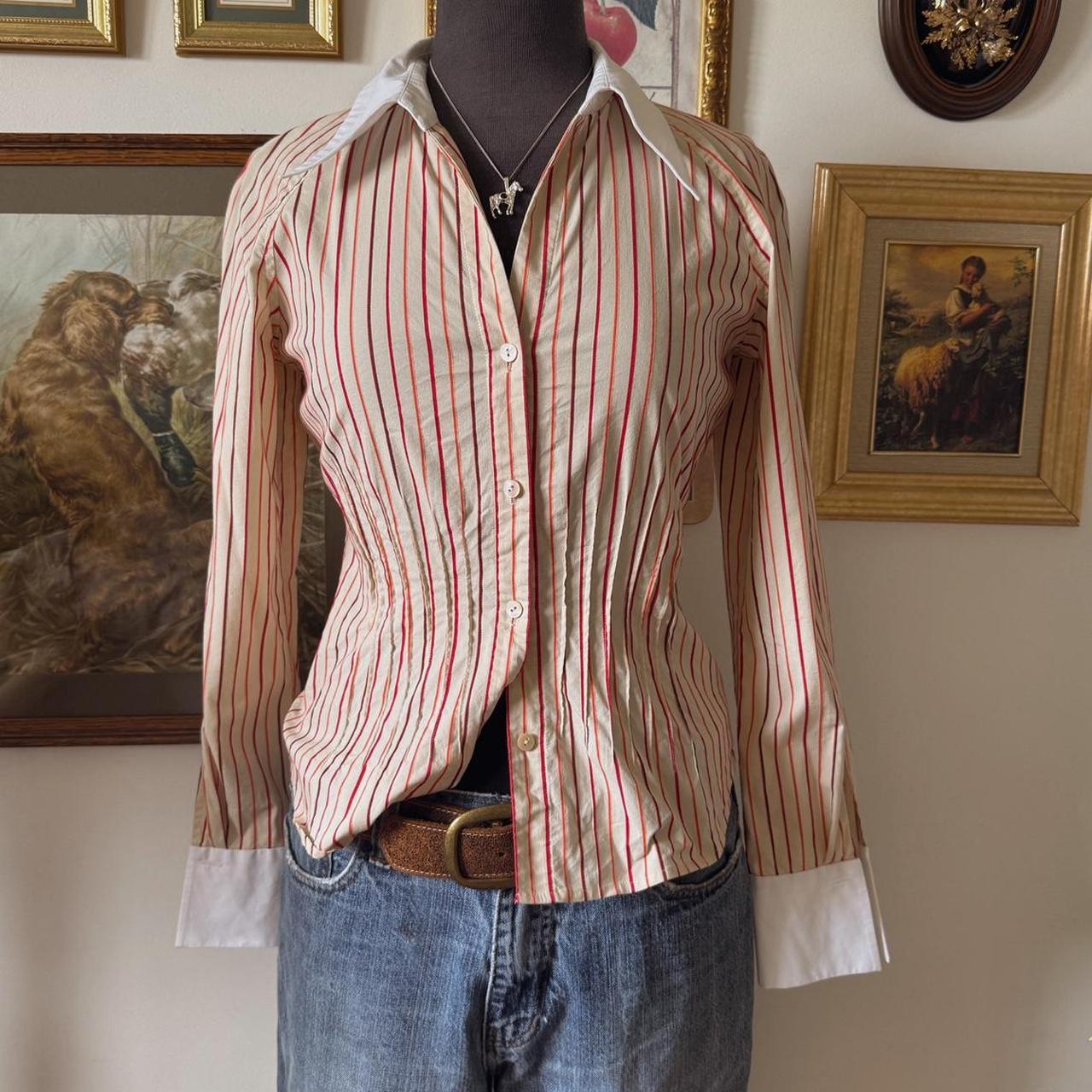Y2K striped button up (S)