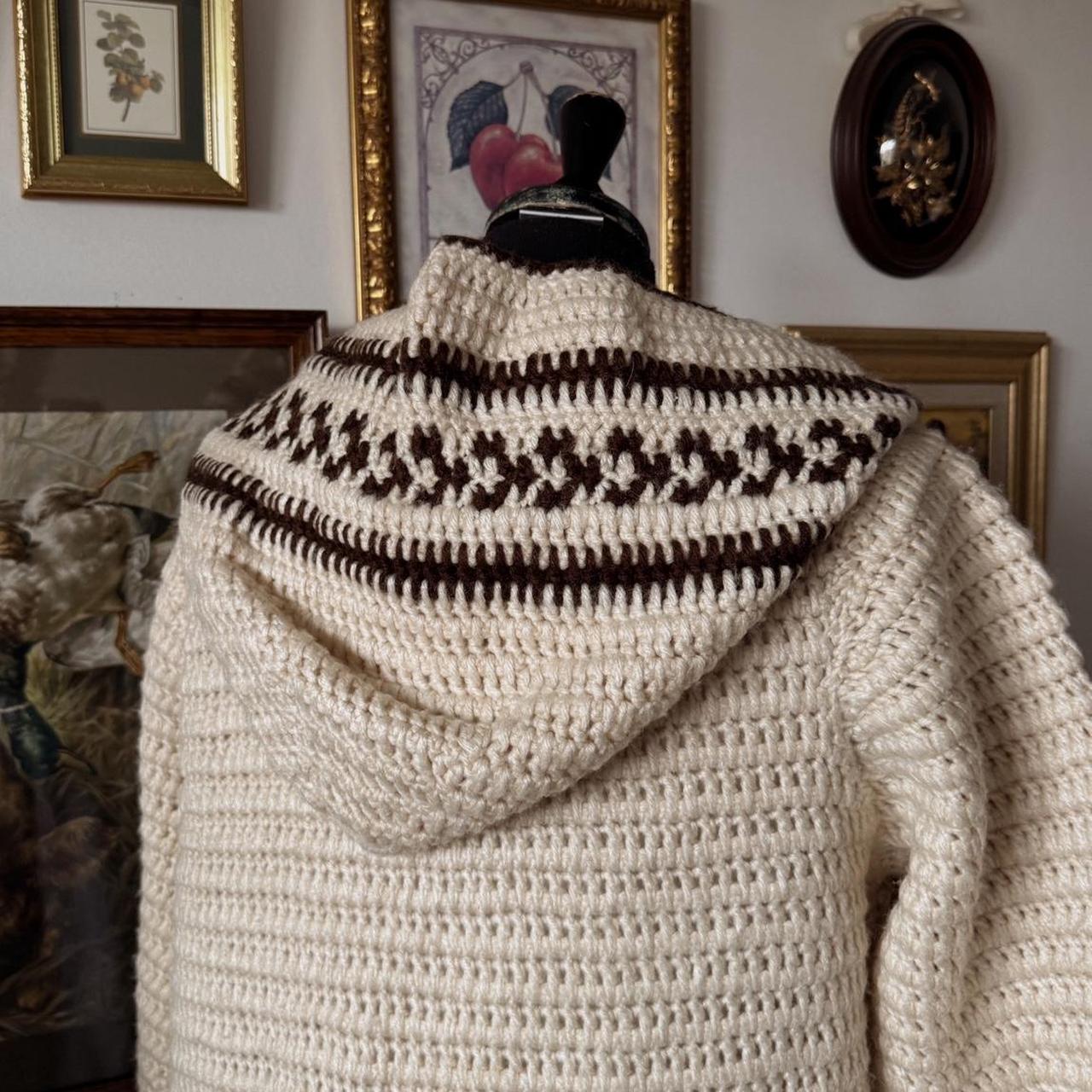 Long wool knitted cardigan (M)