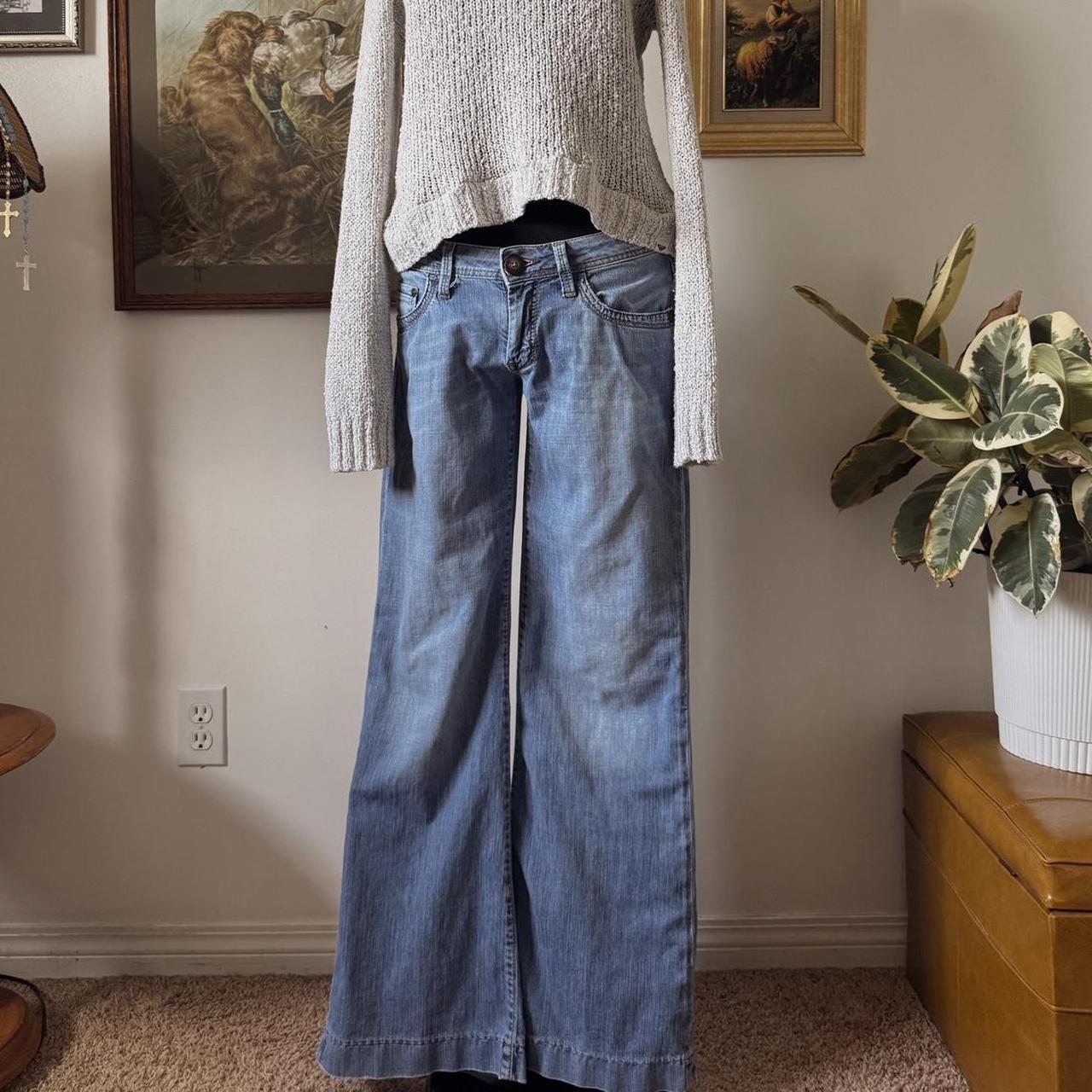 Y2K low rise wide leg jeans (S)