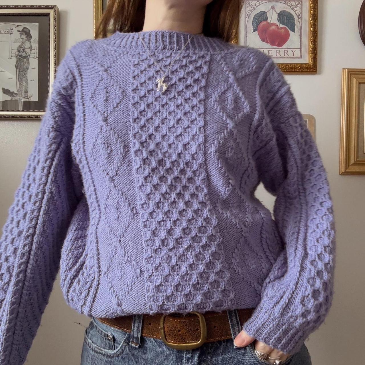 Lavender cable knit sweater (S)