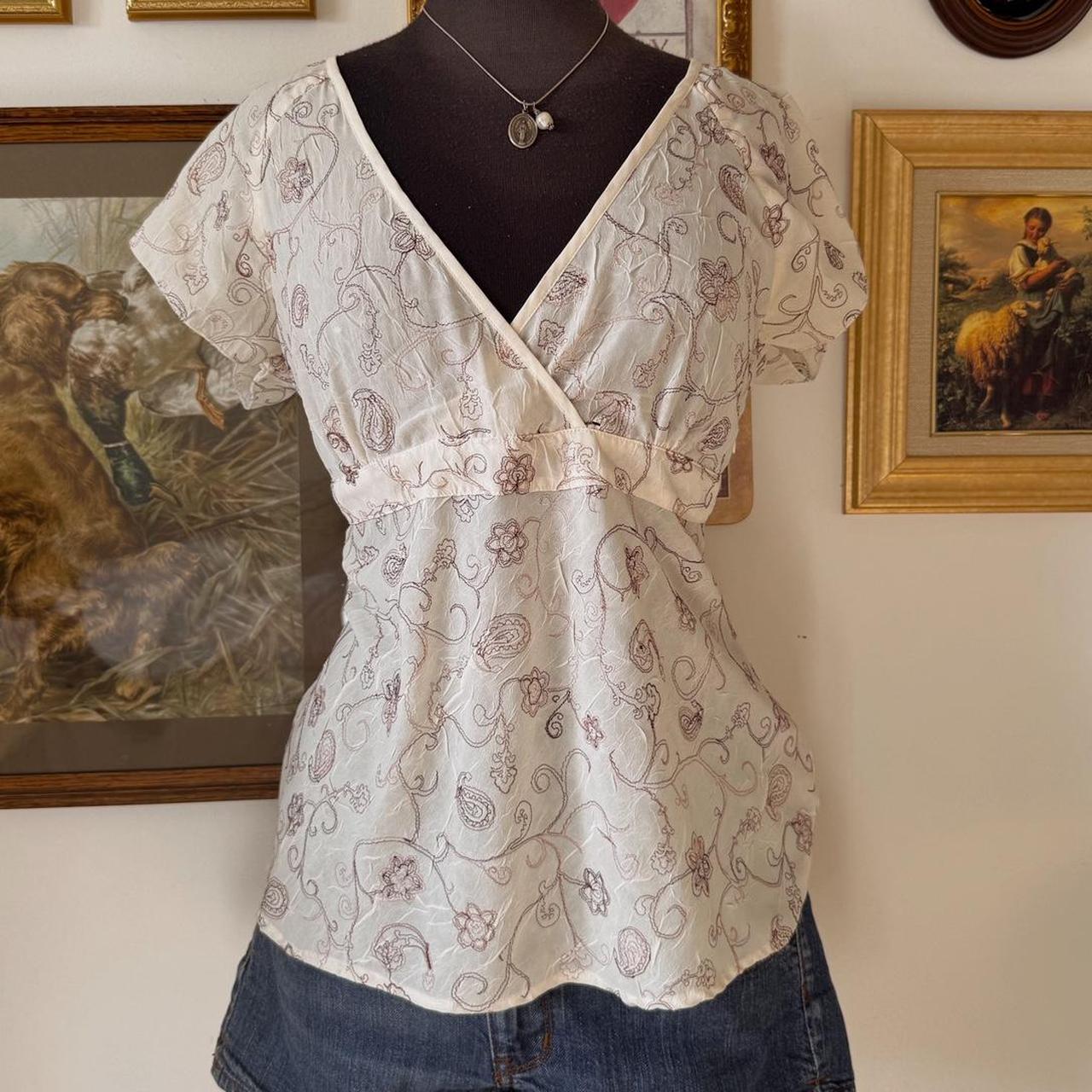 Y2K floral babydoll top (L)