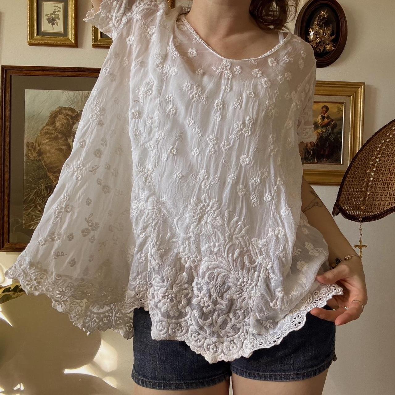 Lace boho tunic top (XS)