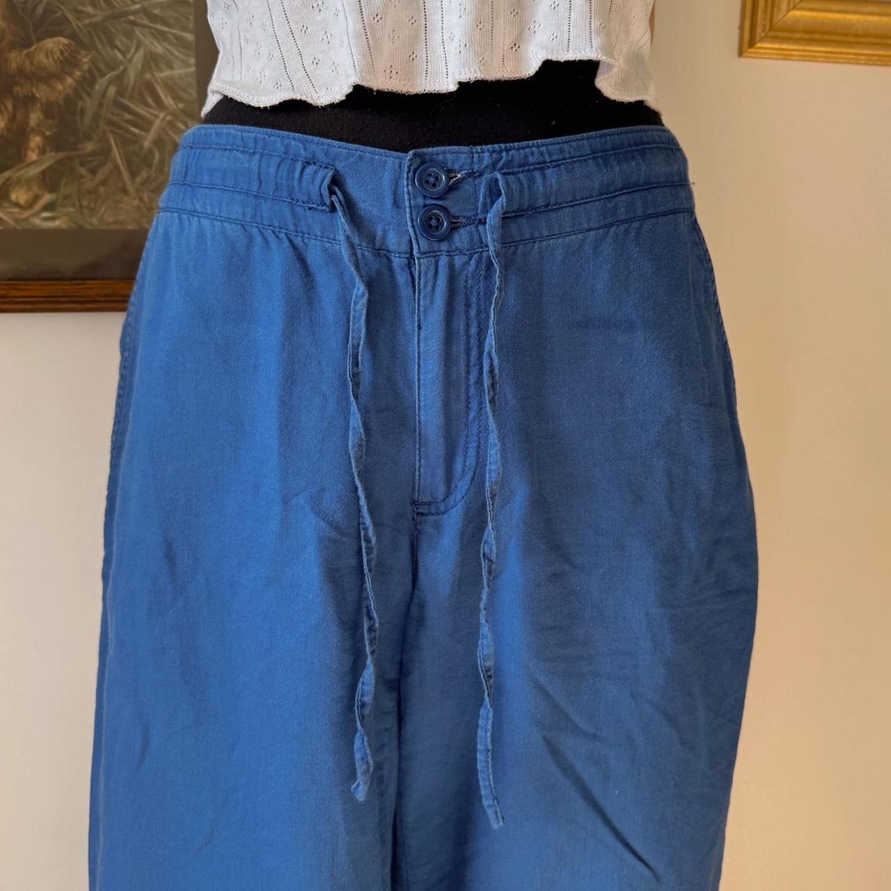 Sapphire blue linen pants (S)