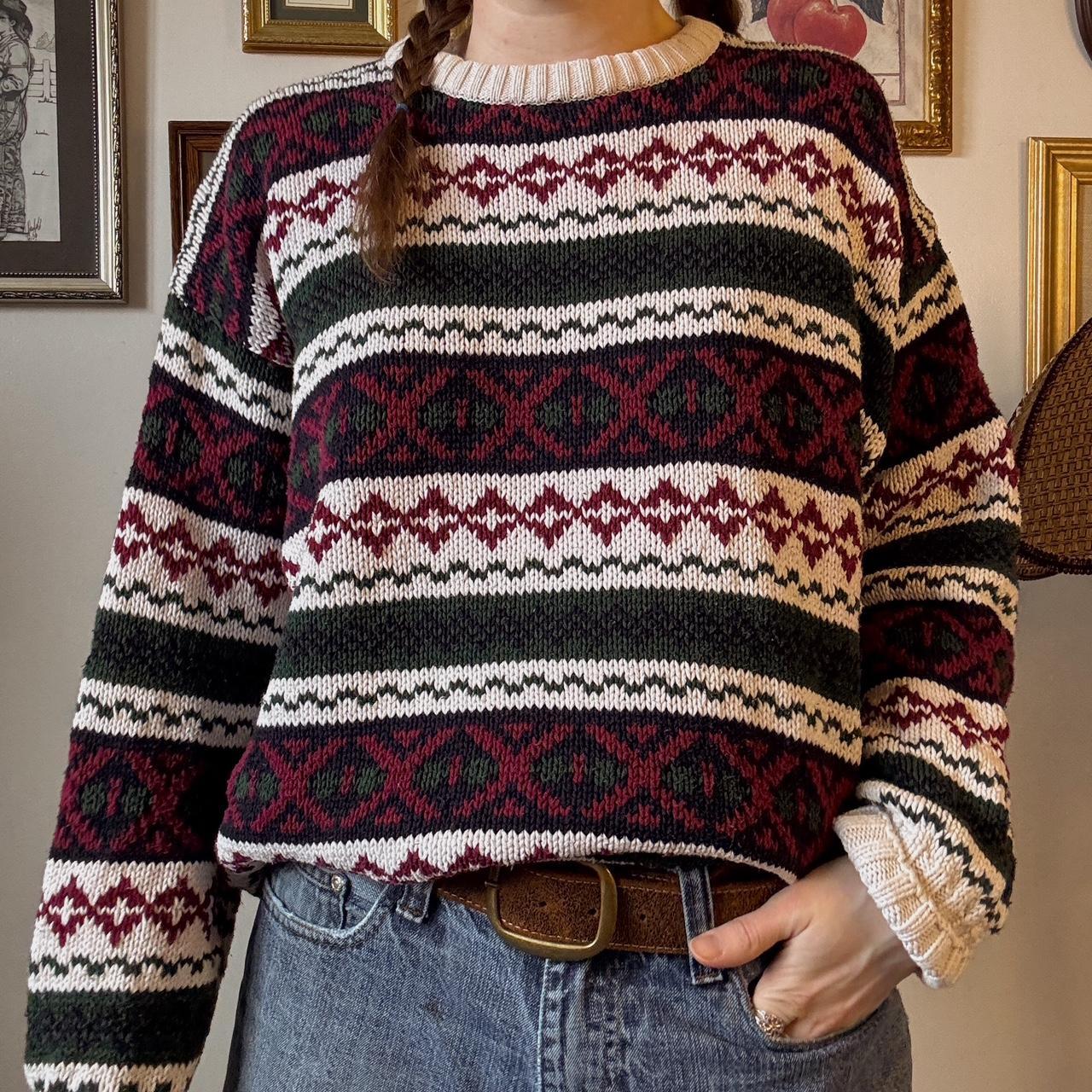 Vintage striped cottage knit (L)