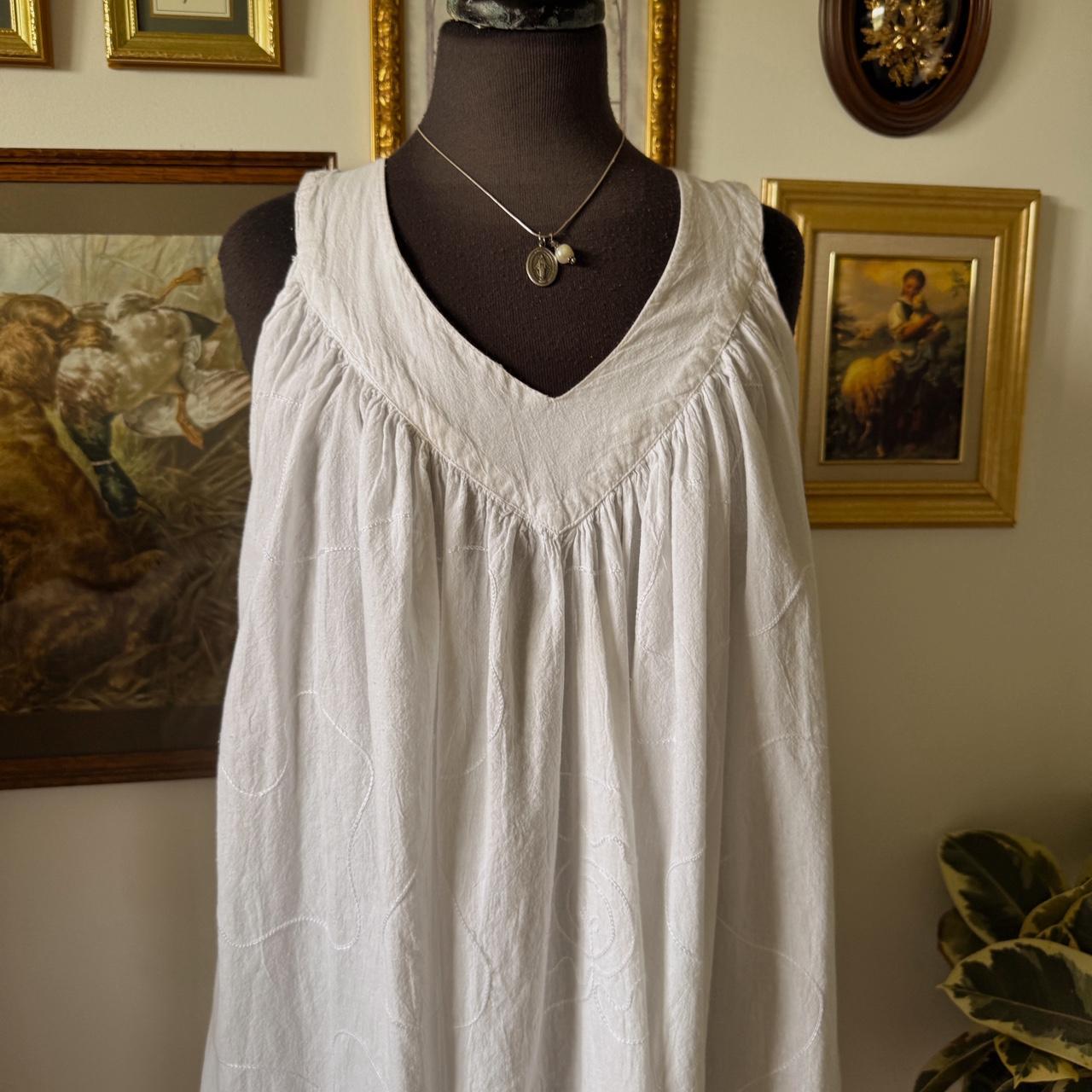 White cotton maxi dress (L)